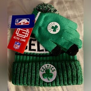NWT - Boston Celtics Hat & Gloves